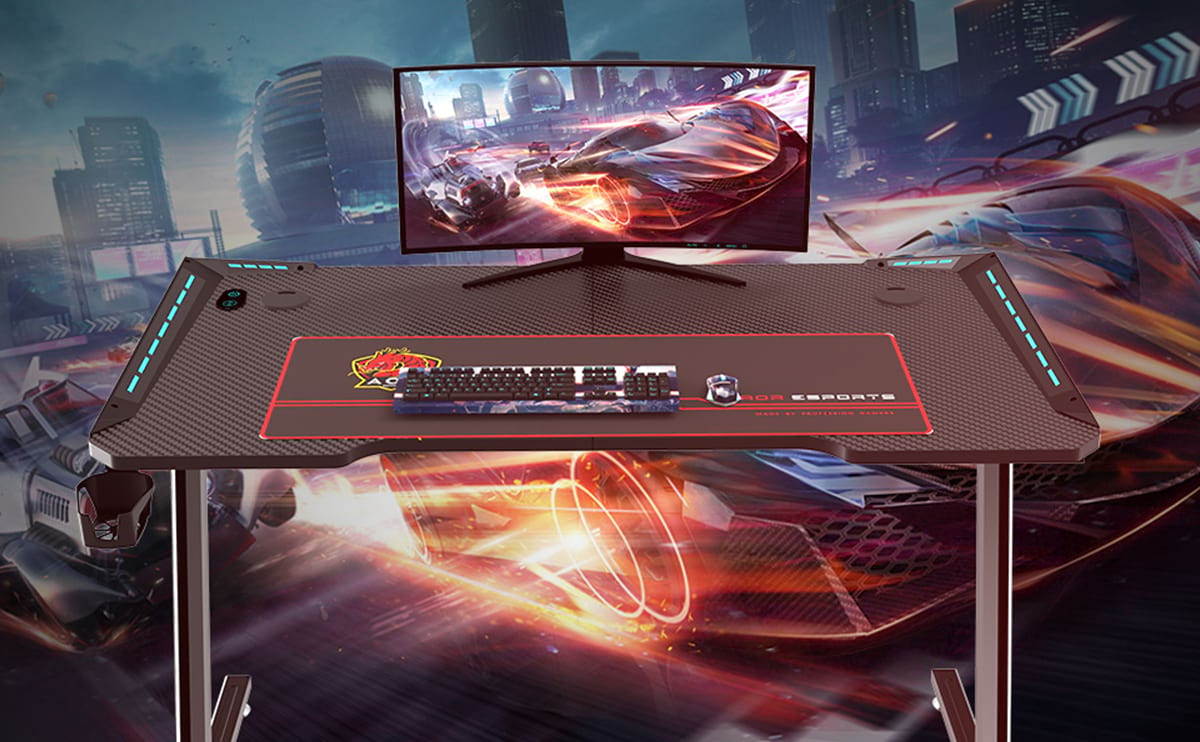 Z Shaped Eco-Friendly 100/120/140cm Gaming Desk For Office Z2-7 Bureau de jeu écologique en forme de Z 100/120/140 cm pour le bureau Z2-7