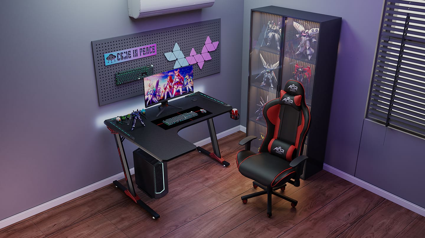 Ergonomic Design P2 Grade Particle Board Gaming Desk For Office L1-7 Bureau ergonomique de jeu de panneaux de particules de qualité P2 de la conception pour le bureau L1-7