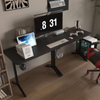  En forme de L 57 pouces avec prises de courant et support de moniteur, bureau d'angle pour bureau à domicile 
