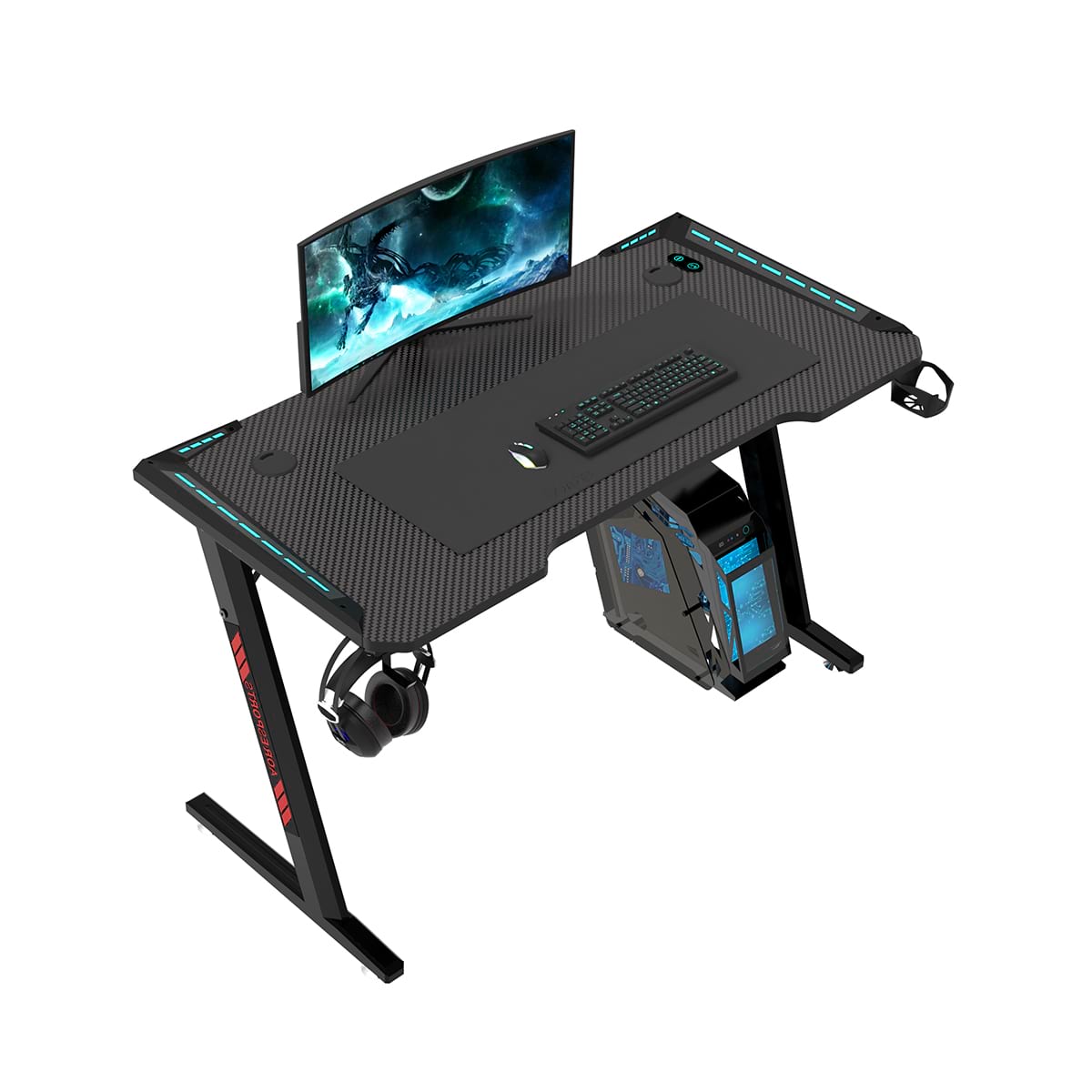 Bureau de jeu &eacute;cologique en forme de Z 100/120/140 cm pour le bureau Z2-7