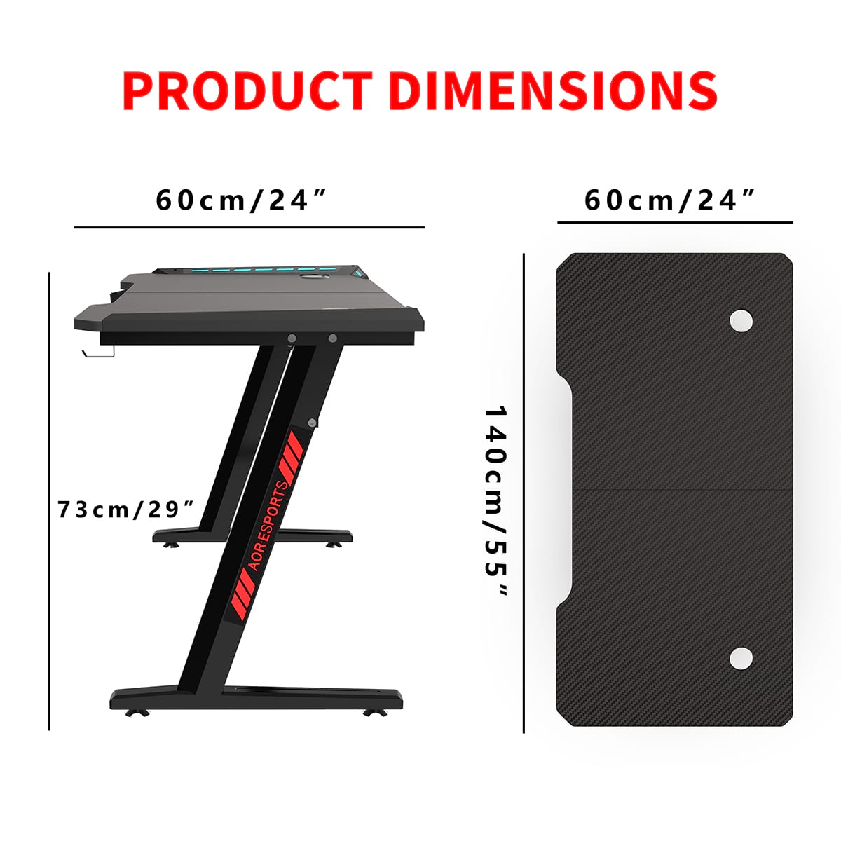 Bureau de jeu &eacute;cologique en forme de Z 100/120/140 cm pour le bureau Z2-7