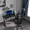 Bureau de jeu en forme de Z, 47 pouces, en panneaux de particules, avec tapis de souris, tables de joueur avec porte-gobelet et crochet pour casque