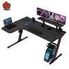 Aor Esports Panneau de particules écologique en forme de L, lumière RVB, 140/160 cm, bureau de jeu L1-7
