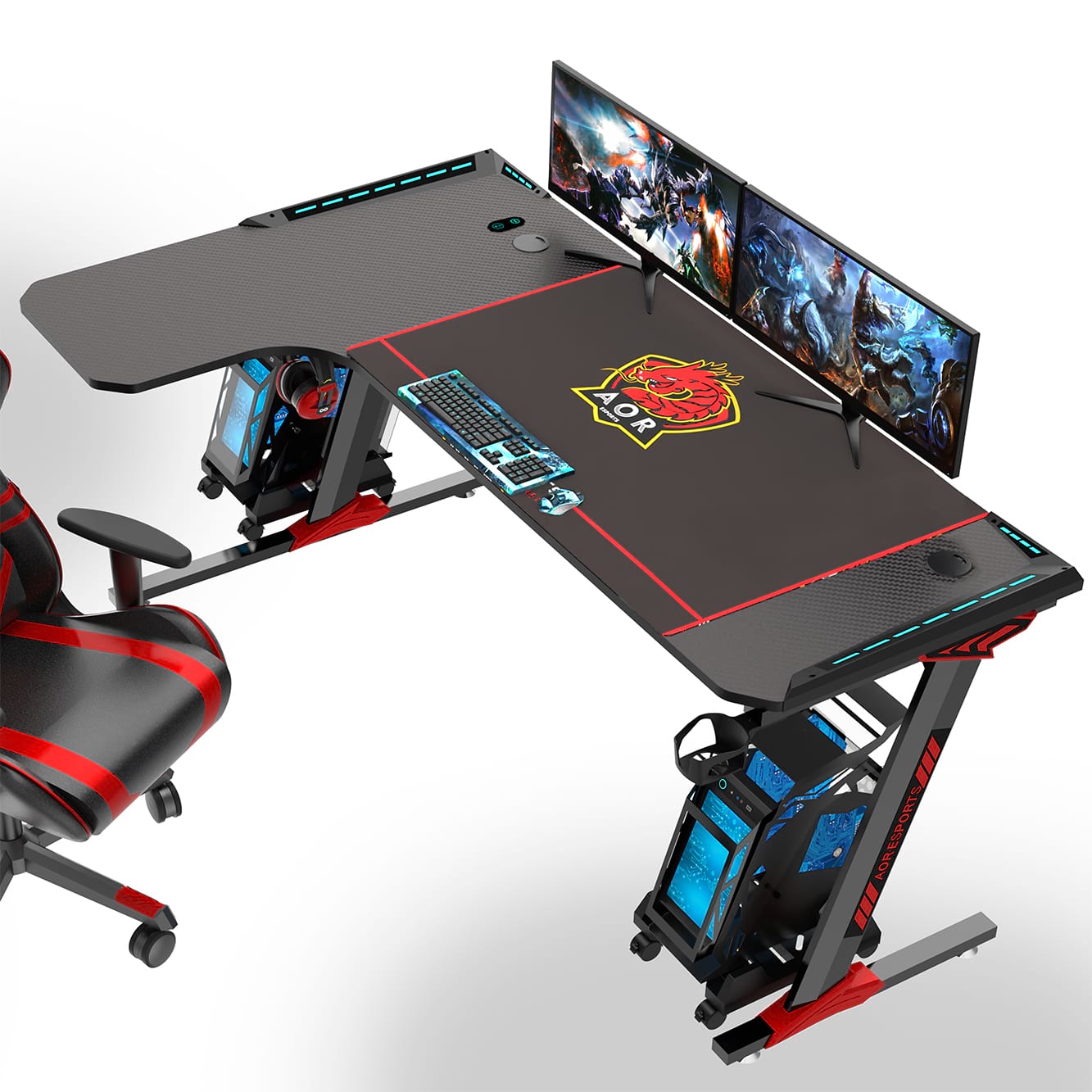 Bureau ergonomique de jeu de panneaux de particules de qualit&eacute; P2 de la conception pour le bureau L1-7