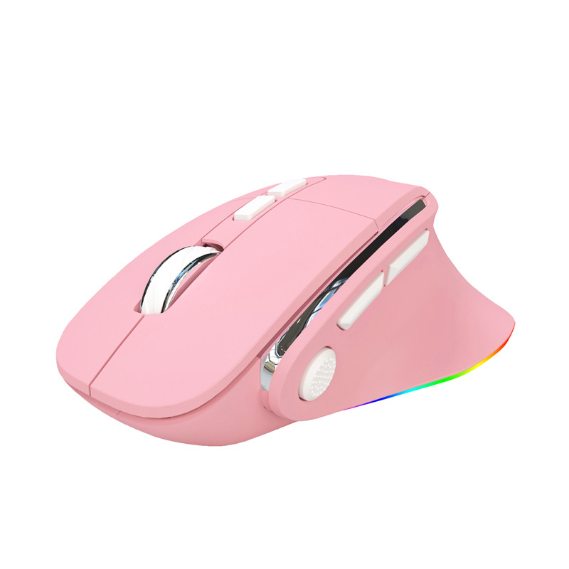 Souris sans fil 2.4g, double mode, filaire, avec lumière cheval, chargement, souris de jeu