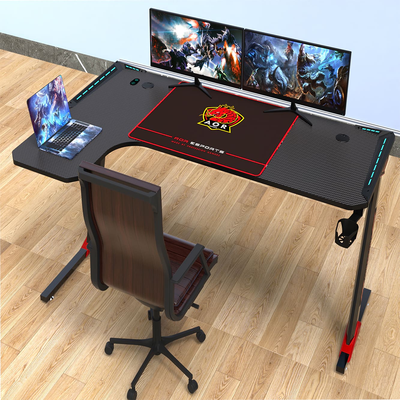 Bureau ergonomique de jeu de panneaux de particules de qualité P2 de la conception pour le bureau L1-7