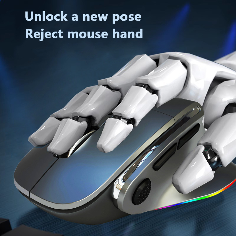 Souris sans fil 2.4g, double mode, filaire, avec lumière cheval, chargement, souris de jeu