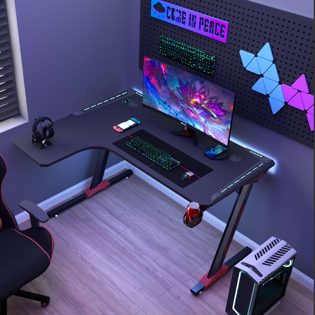 Bureau ergonomique de jeu de panneaux de particules de qualité P2 de la conception pour le bureau L1-7