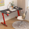 Bureau de jeu en forme de Z, 47 pouces, en panneaux de particules, avec tapis de souris, tables de joueur avec porte-gobelet et crochet pour casque